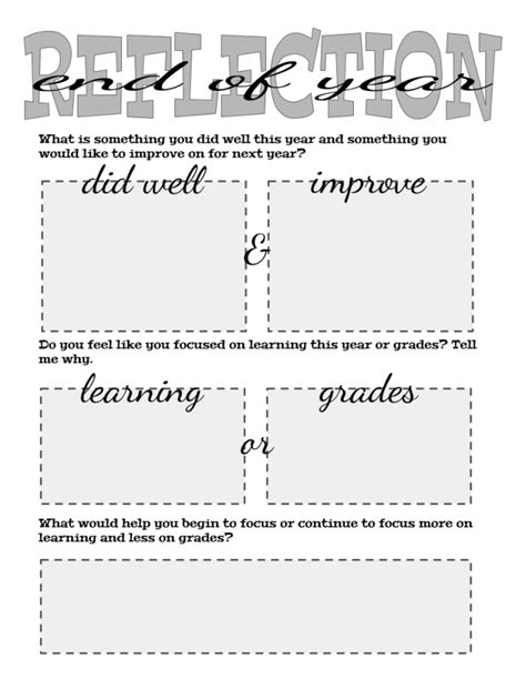 year reflection template