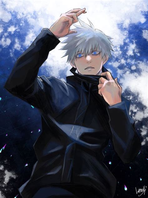 satoru gojo jujutsu kaisen jujutsu anime guys blue