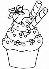 Cupcakes Ice Colorir Tegning Tulamama Stamps Birthday Digi Bordar Billedkunst Bolos Sorvetes Creams Malesider Ausmalbilder Dxf Malebøger Tambour Skabeloner Broderi sketch template