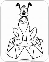Pluto Disneyclips Coloring Pages Circus Platform Sitting sketch template