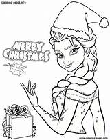 Coloring Christmas Princess Pages Frozen Disney Elsa Printable Print Choose Board Kids sketch template