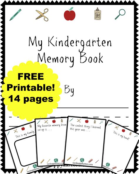 printable kindergarten memory books