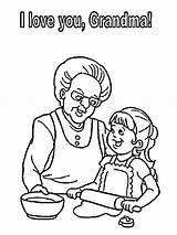 Coloring Pages Grandmother Draw Color sketch template