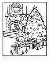 Christmas Coloring Pages Scene Color Winter Worksheet Eve Nativity Education Kids Printable Worksheets sketch template