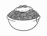 Spaghetti Coloring Pasta Coloringcrew Book Food sketch template