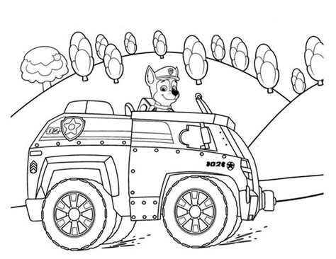 chase  paw patrol coloring pages
