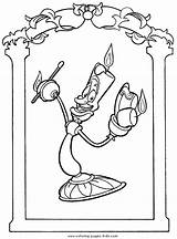 Coloring Pages Disney Beast Beauty Kids Printable Color Sheet Sheets Found Lumiere sketch template