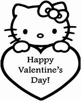 Kitty Hello Coloring Valentines Pages Valentine Printable Kids Color Cards Drawing Card Cute Happy Printables Cat Sheets Heart Getdrawings Getcolorings sketch template