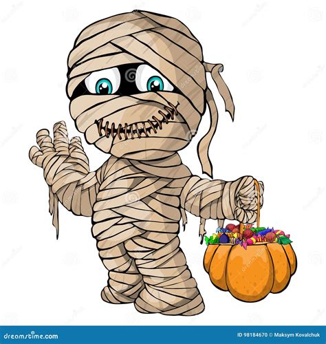 vector isolated illustration   merry mummy  halloween stock vector illustration