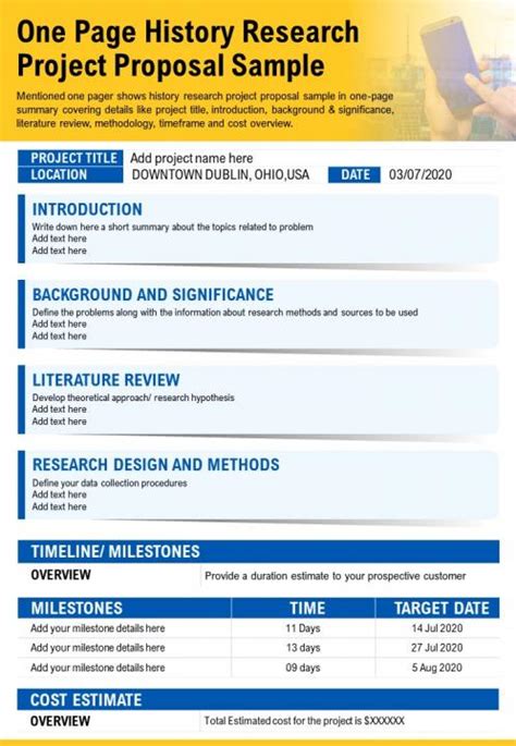 page history research project proposal sample  report