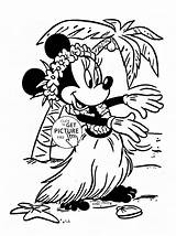 Coloring Pages Luau Hawaii Printable Girls Disney Kids Minnie Hawaiian Sheets Color Mouse Mickey Clipart Print Printables Summer Popular Kite sketch template