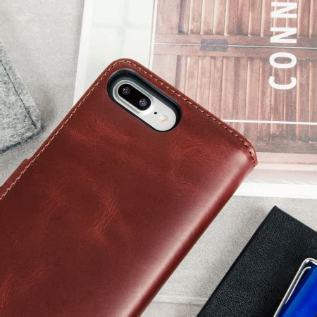 genuine leather iphone   wallet case brown
