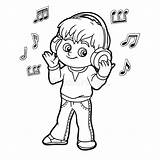 Music Listening Coloring Boy Headphones Clipart Listen Book Little Children Color Clip Sketch Pages Clipground Activity Drawings Choose Board Dreamstime sketch template