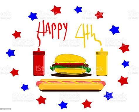 4th of july stock illustration download image now burger ketchup