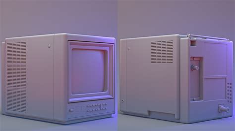 3d 1986 Zenith Color Portable Tv Model Turbosquid 1581305