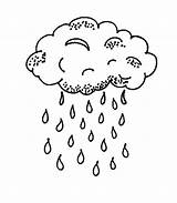 Coloring Pages Clouds Clip Library Clipart Cloud Rain sketch template