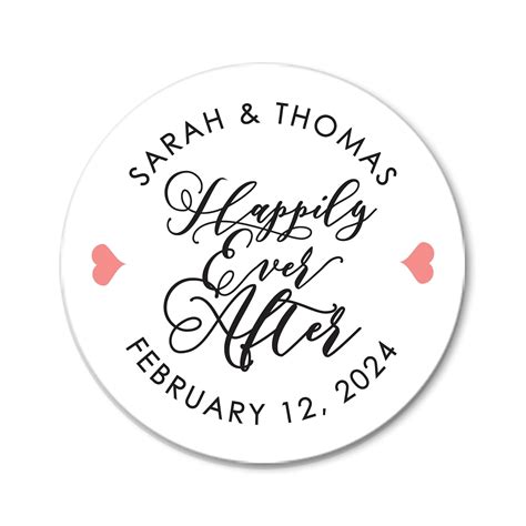 Happily Ever After Wedding Stickers Wedding Favor Stickers