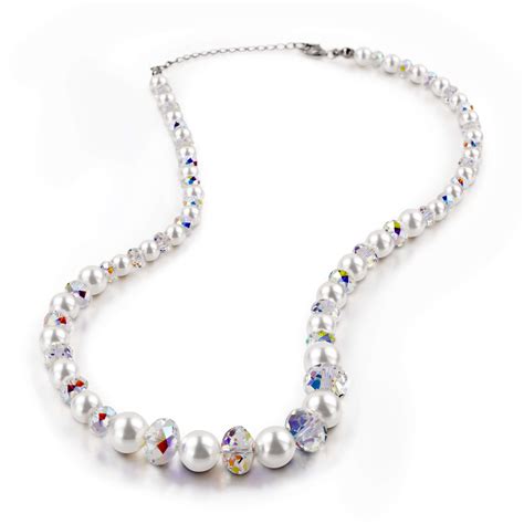 pearl crystal necklace  swarovski crystals  style