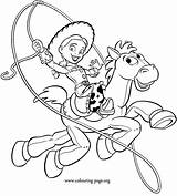 Coloring Jessie Bullseye Toy Story sketch template