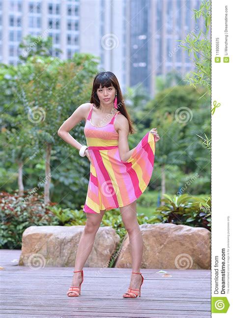 beautiful and sex asian girl shows her youth in the park stock image image of youthful smile