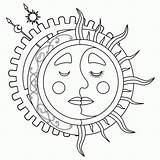 Sun Moon Pages Coloring Steampunk Tattoo Hippie Lineart Adult Earth Deviantart Drawings Colouring Adults Stars Books Nature Popular Print Getdrawings sketch template