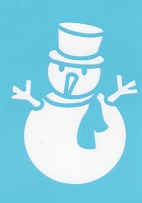 materiel carte  pochoir bonhomme de neige avec chapeau pour decoration