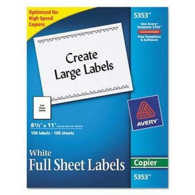 avery  adhesive full sheet shipping labelscopiers box