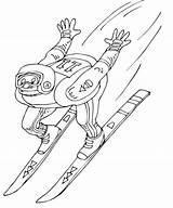 Coloring Pages Skiing Winter Olympics Popular Library Insertion Codes sketch template