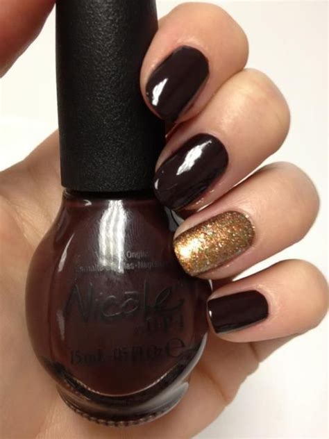 Perfect Fall Chocolate Color Brown Nails Design