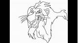 Scar Draw Lion King Step sketch template