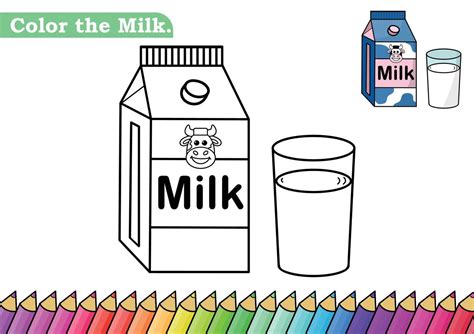 milk coloring page isolated coloring book color pages  kids milk