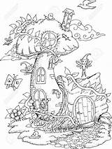 Fairy Coloring Pages House Adult Drawing Book Tale Printable Illustration Drawings Details Colouring Tree Adults Kids Da Mushroom Unique Getdrawings sketch template