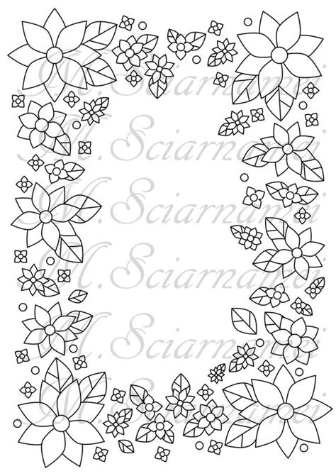 coloring printable page frame flowers  coloring