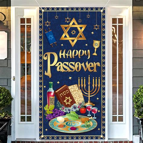 amazoncom happy passover banner door cover    ft passover decorations door banner