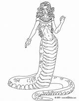 Coloring Greek Pages Medusa Echidna Snake Mythology Half Creatures Creature Printable Magical Woman Para Color Colorear Mythical Evil Hellokids Print sketch template