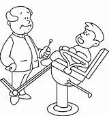 Coloring Pages Health Dentist Asking Dental Boy His sketch template