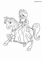 Prinzessin Pferd Malvorlage Ausmalbilder Principessa Einhorn Cavallo Prinzessinnen Horseback Mewarnai sketch template