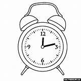 Clock Alarm Coloring Template Pages sketch template