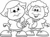Coloring Pages Friends Kids Happy Children Para Colorear Greeting Color Getdrawings Amigos Cards Mejores Drawing sketch template