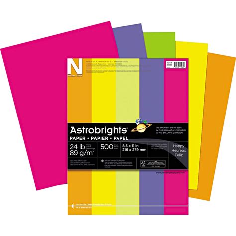 neenah paper astrobrights     assorted colored paper  pk