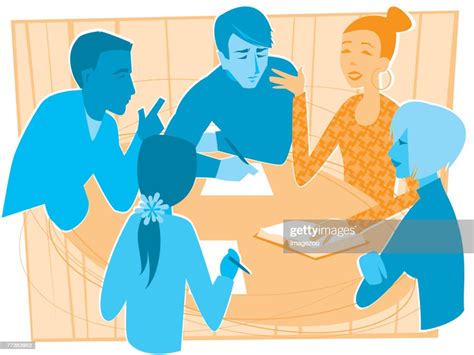 table discussion stock illustration getty images