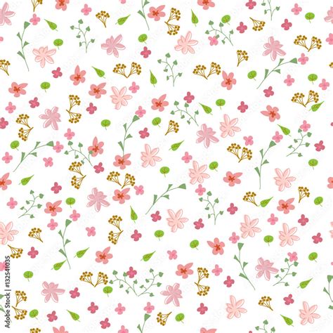 hand drawn seamless flower pattern abstract simple flowers twigs