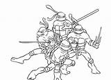Coloring Ninja Pages Kids Turtle Combat Mutant Teenage Popular sketch template
