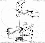 Folder Cartoon Confidential Businessman Stealing Toonaday Royalty Outline Illustration Rf Clip sketch template