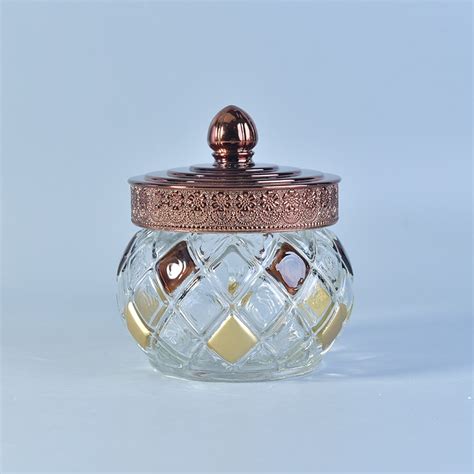 New Glass Candle Container With Lid On