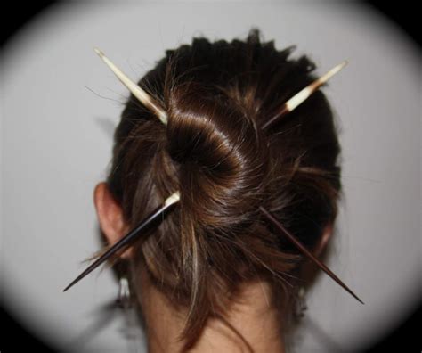 Porcupine Quill Hair Sticks Chopsticks Bun Felt Aesthetic Hair