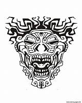 Aztec Coloring Mayan Mask Pages Adult Masks Inca Incas Mayans Printable Inspiration Adults Aztecs Template Tattoo Inspired Color Book Kids sketch template