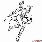Catwoman Draw Comics Sketchok Step Superheroine Dc sketch template