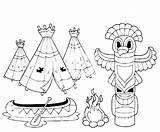 Native Coloring Pages American Totem Getcolorings Printable sketch template