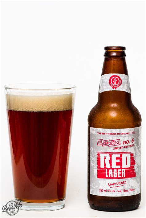 tree brewing  raw series red lager beer  british columbia